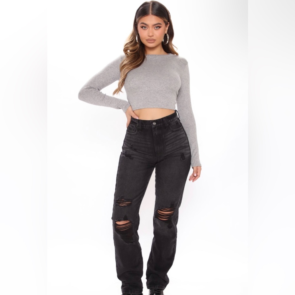 Fashion Nova “curvy and I like it straight leg jeans “ SIZE 9